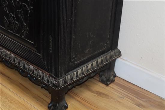 A 19th century Chinese carved hardwood china display cabinet W.100cm